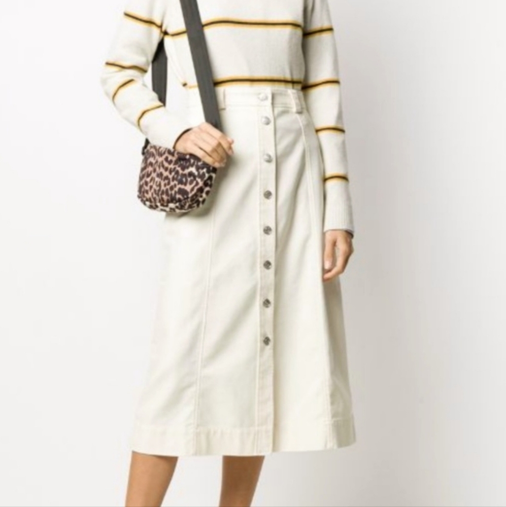 GANNI White Denim Skirt